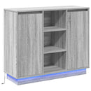 vidaXL LED tálaló Szürke Sonoma 90 x 32 x 75 cm Faanyag