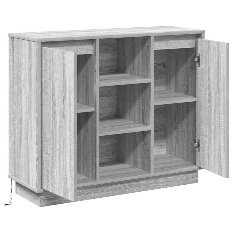 vidaXL Oldalszekrény polcokkal Szürke Sonoma 90 x 32 x 75 cm Faanyag
