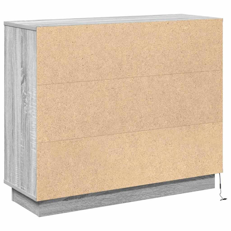 vidaXL Oldalszekrény polcokkal Szürke Sonoma 90 x 32 x 75 cm Faanyag