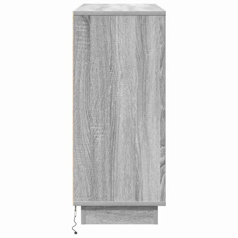 vidaXL Oldalszekrény polcokkal Szürke Sonoma 90 x 32 x 75 cm Faanyag