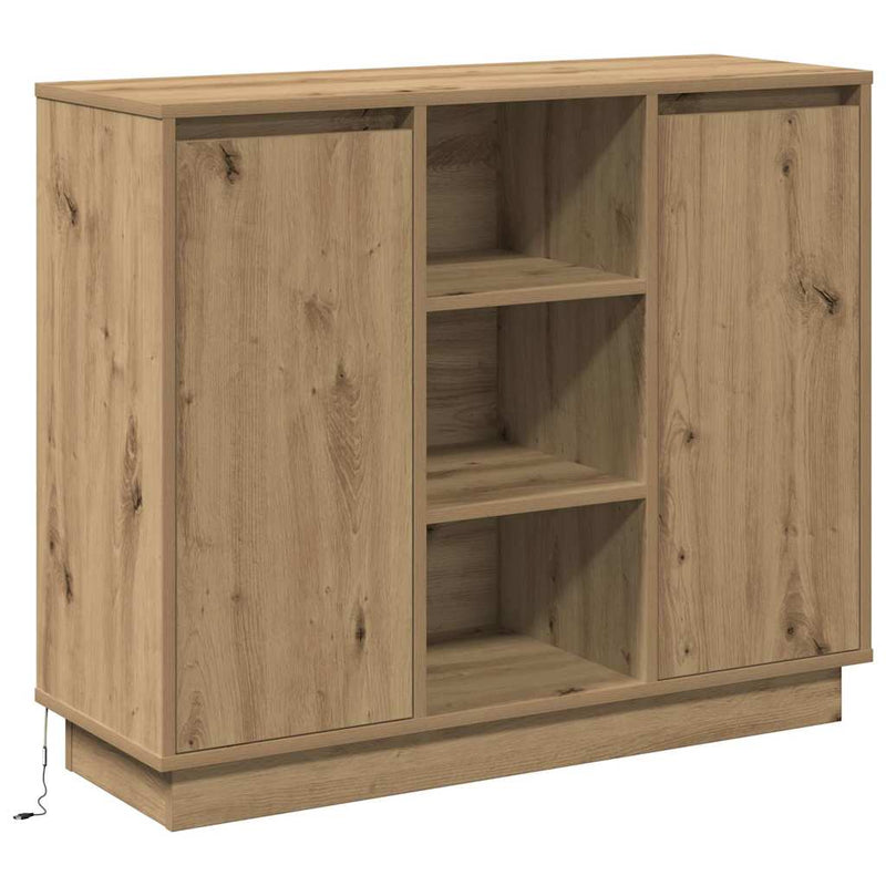 vidaXL Oldalszekrény polcokkal Artisan tölgy 90 x 32 x 75 cm Faanyag