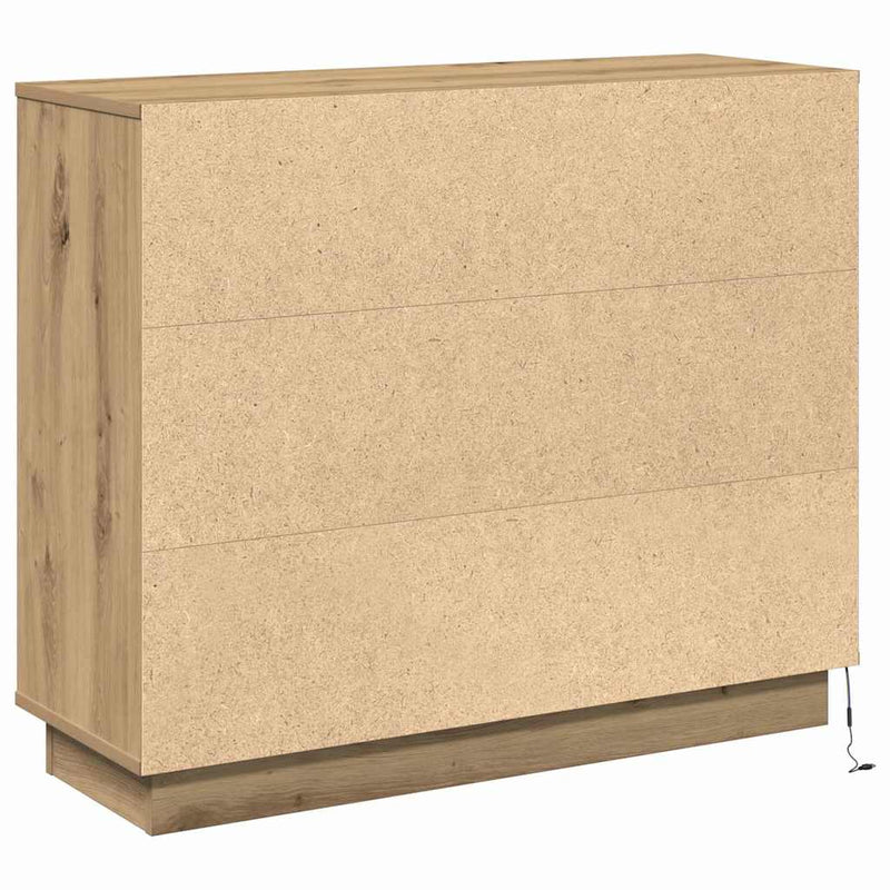 vidaXL Oldalszekrény polcokkal Artisan tölgy 90 x 32 x 75 cm Faanyag