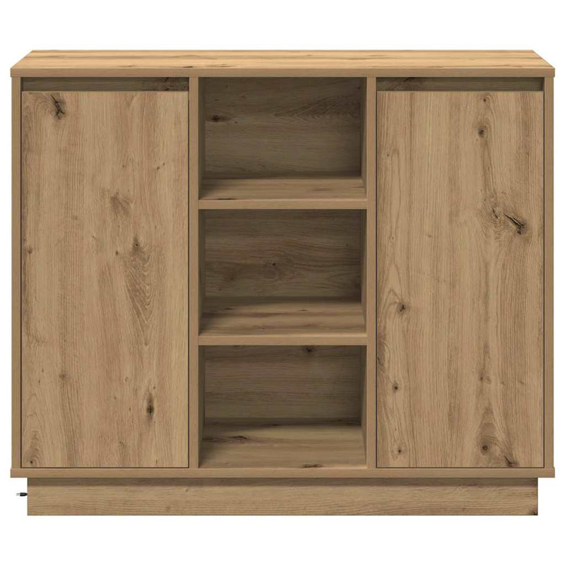 vidaXL Oldalszekrény polcokkal Artisan tölgy 90 x 32 x 75 cm Faanyag