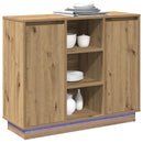 vidaXL Oldalszekrény polcokkal Artisan tölgy 90 x 32 x 75 cm Faanyag