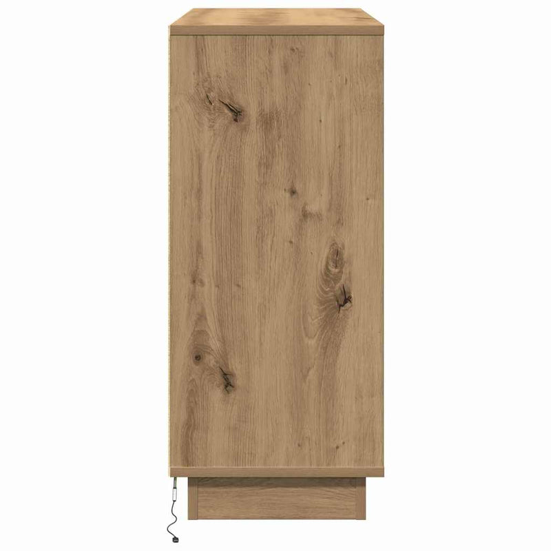 vidaXL Oldalszekrény polcokkal Artisan tölgy 90 x 32 x 75 cm Faanyag