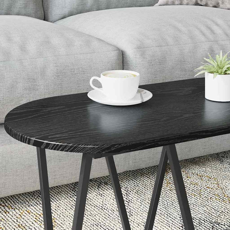 vidaXL Dohányzóasztal Fekete tölgy 80 x 40 x 40,5 cm Mérnöki fa és fém