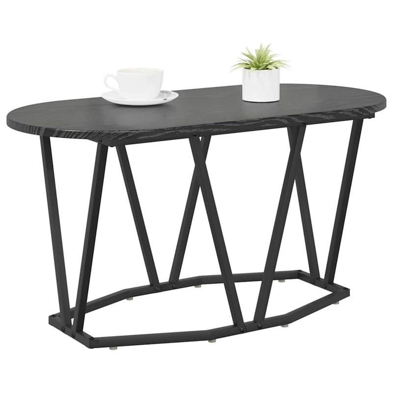vidaXL Dohányzóasztal Fekete tölgy 80 x 40 x 40,5 cm Mérnöki fa és fém