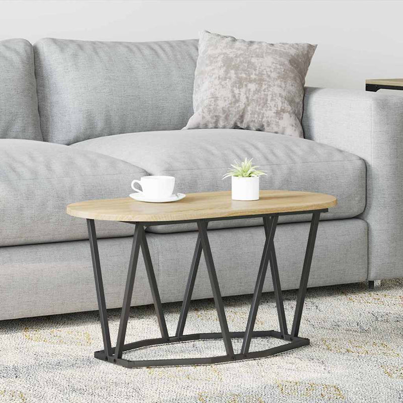 vidaXL Dohányzóasztal sonoma tölgy 80 x 40 x 40,5 cm Mérnöki fa és fém