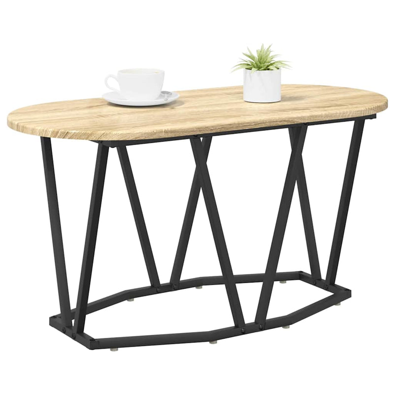 vidaXL Dohányzóasztal sonoma tölgy 80 x 40 x 40,5 cm Mérnöki fa és fém