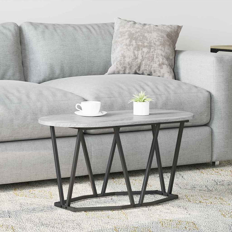 vidaXL Dohányzóasztal Szürke 80 x 40 x 40,5 cm Mérnöki fa és fém