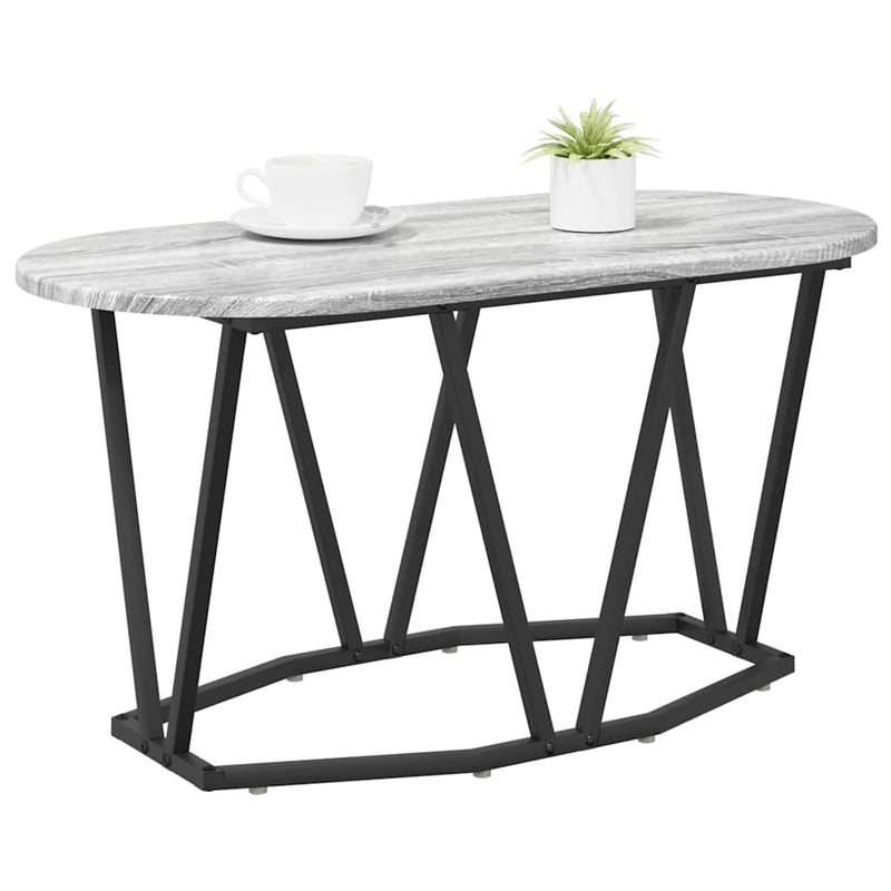 vidaXL Dohányzóasztal Szürke 80 x 40 x 40,5 cm Mérnöki fa és fém
