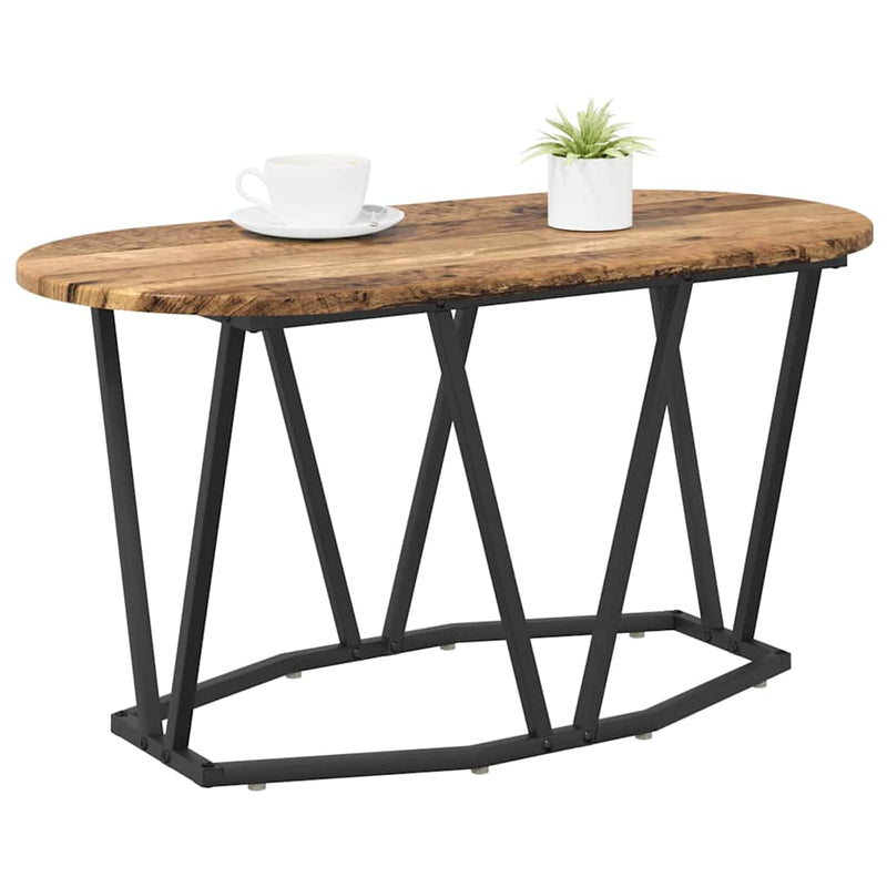 vidaXL Dohányzóasztal Régi fa 80 x 40 x 40,5 cm Mérnöki fa és fém
