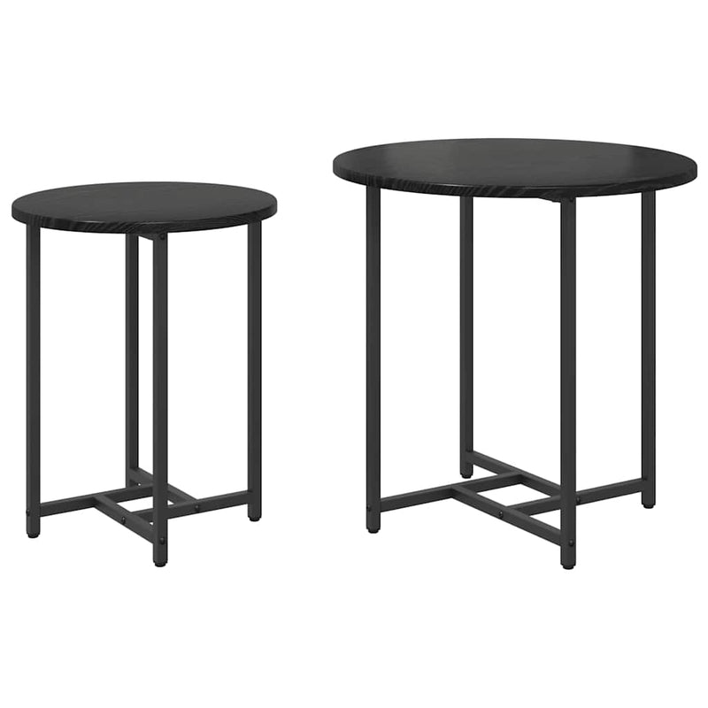 vidaXL Kisasztal készlet 2 pcs Musta tammi 50 x 50 x 50 cm