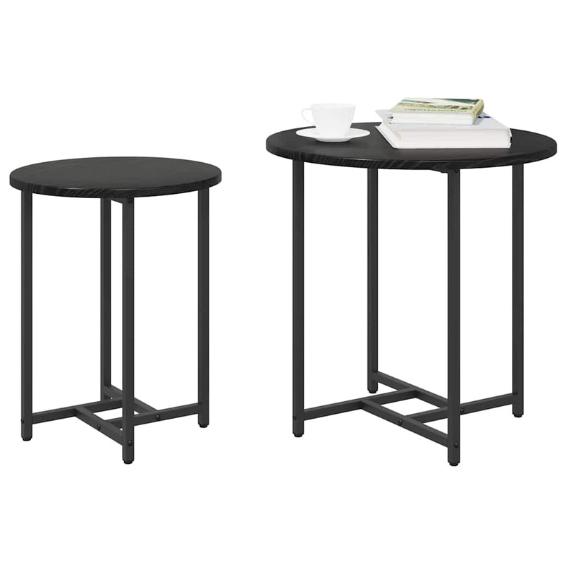 vidaXL Kisasztal készlet 2 pcs Musta tammi 50 x 50 x 50 cm