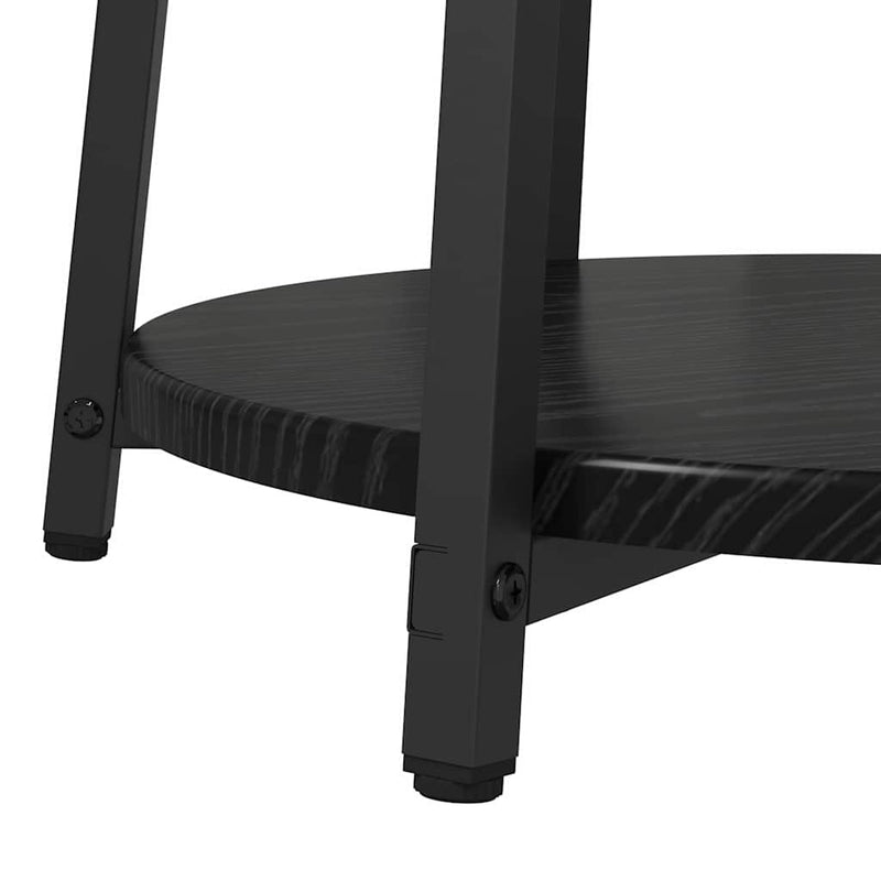 vidaXL Kisasztal készlet polcokkal 2 pcs Fekete tölgy