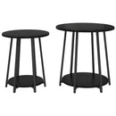 vidaXL Kisasztal készlet polcokkal 2 pcs Fekete tölgy