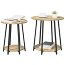 vidaXL Kisasztal készlet polcokkal 2 pcs Sonoma Tölgy és Fekete