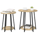 vidaXL Kisasztal készlet polcokkal 2 pcs Sonoma Tölgy és Fekete