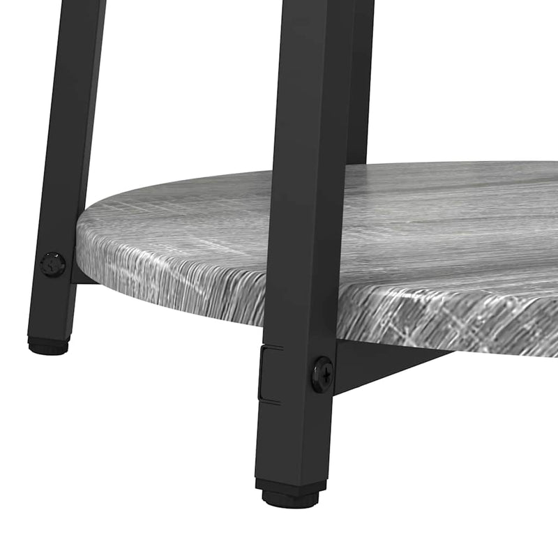 vidaXL Kisasztal készlet polcokkal 2 pcs Szürke Sonoma és Fekete