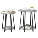vidaXL Kisasztal készlet polcokkal 2 pcs Szürke Sonoma és Fekete