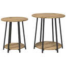 vidaXL Kisasztal készlet polcokkal 2 pcs Artisan tölgy és fekete