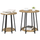 vidaXL Kisasztal készlet polcokkal 2 pcs Artisan tölgy és fekete