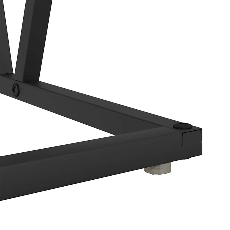 vidaXL Dohányzóasztal Musta tammi 100 x 50 x 40 cm Mérnöki fa és fém