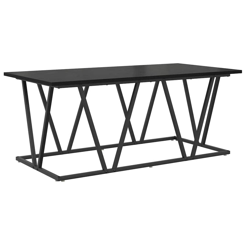 vidaXL Dohányzóasztal Musta tammi 100 x 50 x 40 cm Mérnöki fa és fém