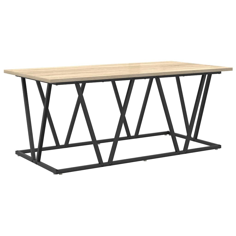 vidaXL Dohányzóasztal sonoma tölgy 100 x 50 x 40 cm Mérnöki fa és fém