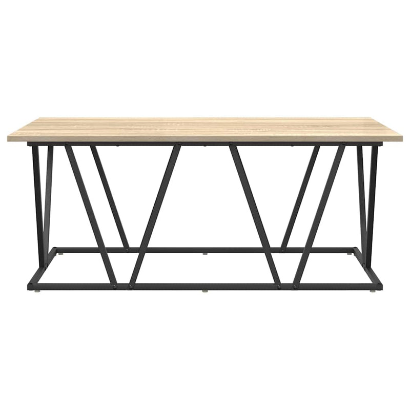 vidaXL Dohányzóasztal sonoma tölgy 100 x 50 x 40 cm Mérnöki fa és fém
