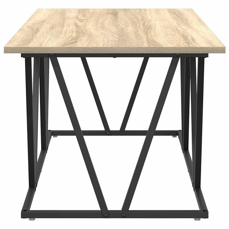 vidaXL Dohányzóasztal sonoma tölgy 100 x 50 x 40 cm Mérnöki fa és fém