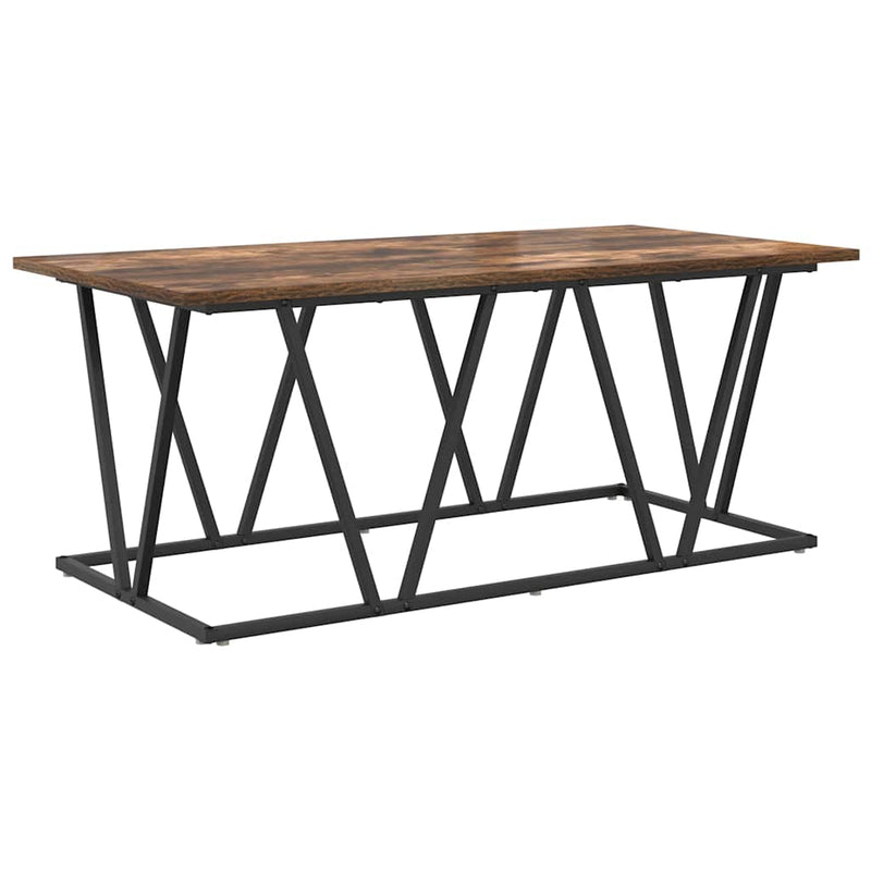 vidaXL Dohányzóasztal Füstölt tölgy 100 x 50 x 40 cm Mérnöki fa és fém