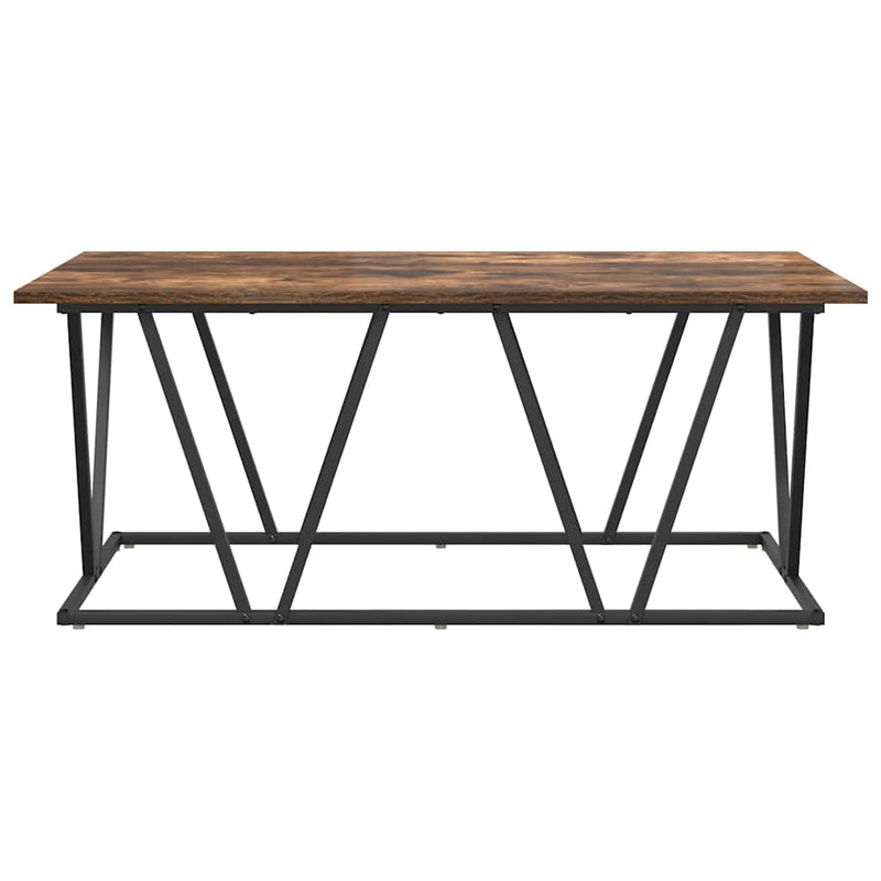 vidaXL Dohányzóasztal Füstölt tölgy 100 x 50 x 40 cm Mérnöki fa és fém