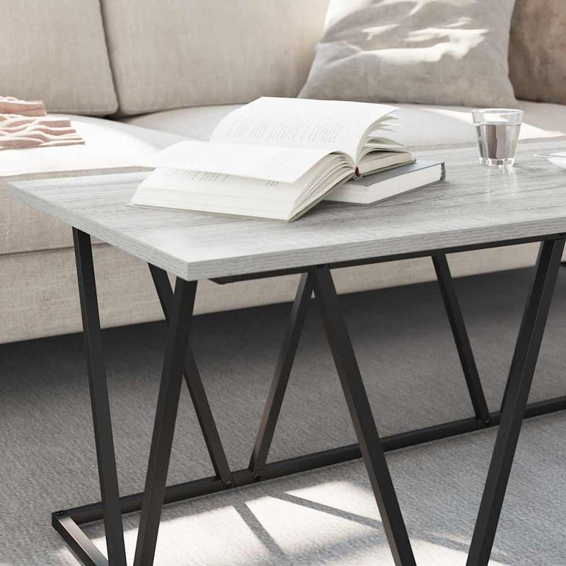 vidaXL Dohányzóasztal Szürke sonoma 100 x 50 x 40 cm Mérnöki fa és fém