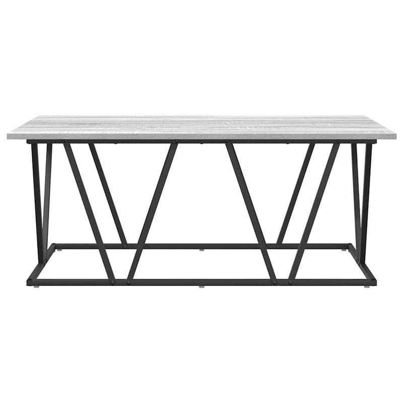 vidaXL Dohányzóasztal Szürke 100 x 50 x 40 cm Mérnöki fa és fém