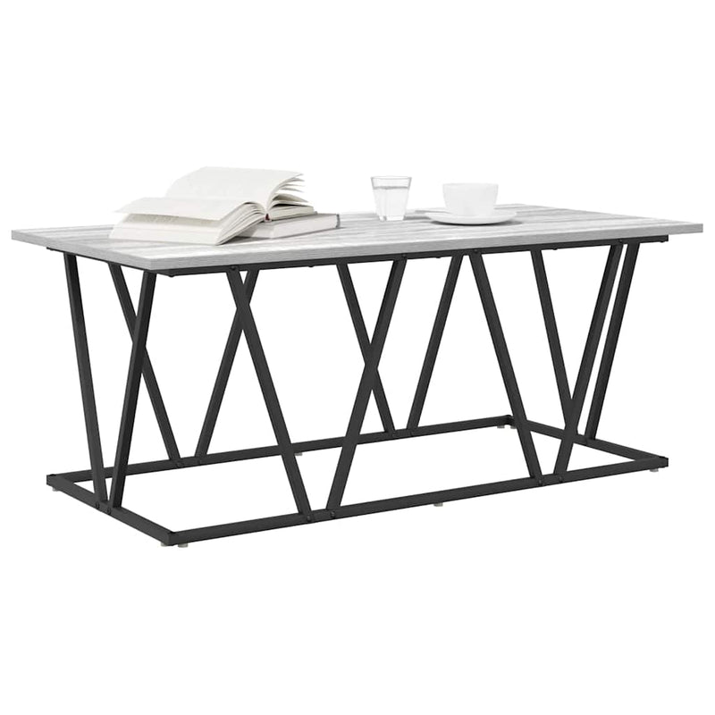vidaXL Dohányzóasztal Szürke sonoma 100 x 50 x 40 cm Mérnöki fa és fém