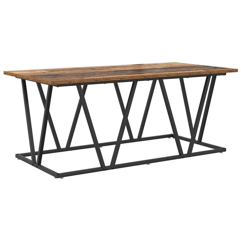 vidaXL Dohányzóasztal Régi fa 100 x 50 x 40 cm Mérnöki fa és fém