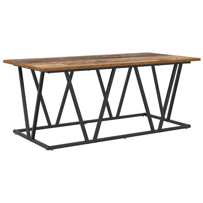vidaXL Dohányzóasztal Régi fa 100 x 50 x 40 cm Mérnöki fa és fém