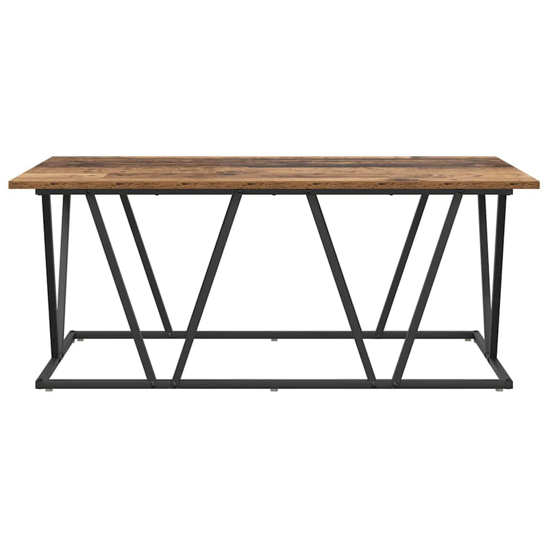 vidaXL Dohányzóasztal Régi fa 100 x 50 x 40 cm Mérnöki fa és fém