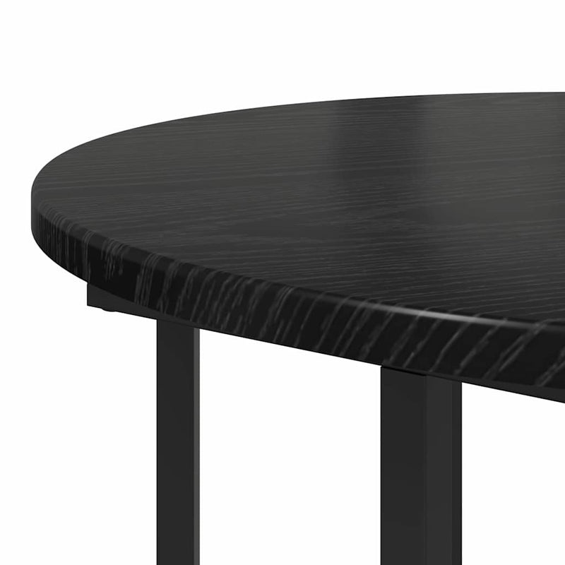 vidaXL Kisasztal készlet polcokkal 2 pcs Musta tammi 50 x 50 x 50.5 cm