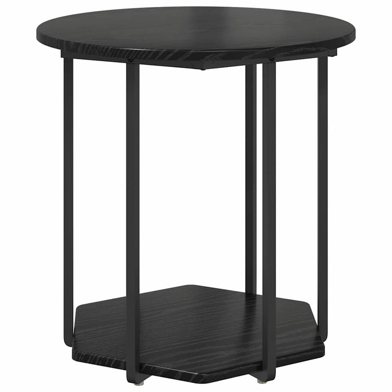 vidaXL Kisasztal készlet polcokkal 2 pcs Musta tammi 50 x 50 x 50.5 cm