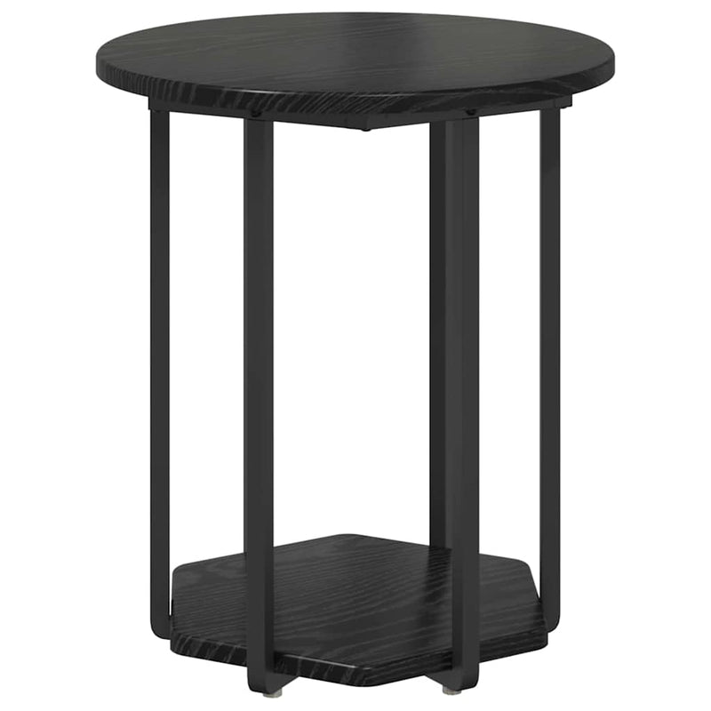 vidaXL Kisasztal készlet polcokkal 2 pcs Musta tammi 50 x 50 x 50.5 cm