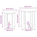 vidaXL Kisasztal készlet polcokkal 2 pcs Fekete tölgy