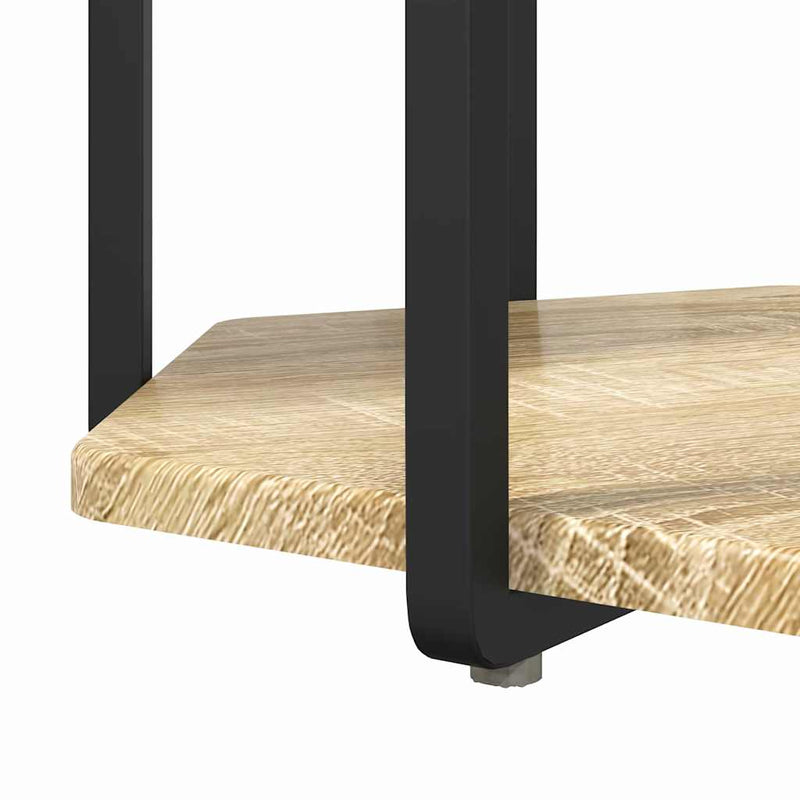 vidaXL Kisasztal készlet polcokkal 2 pcs Sonoma tölgy és Fekete