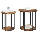 vidaXL Kisasztal készlet polcokkal 2 pcs Barna