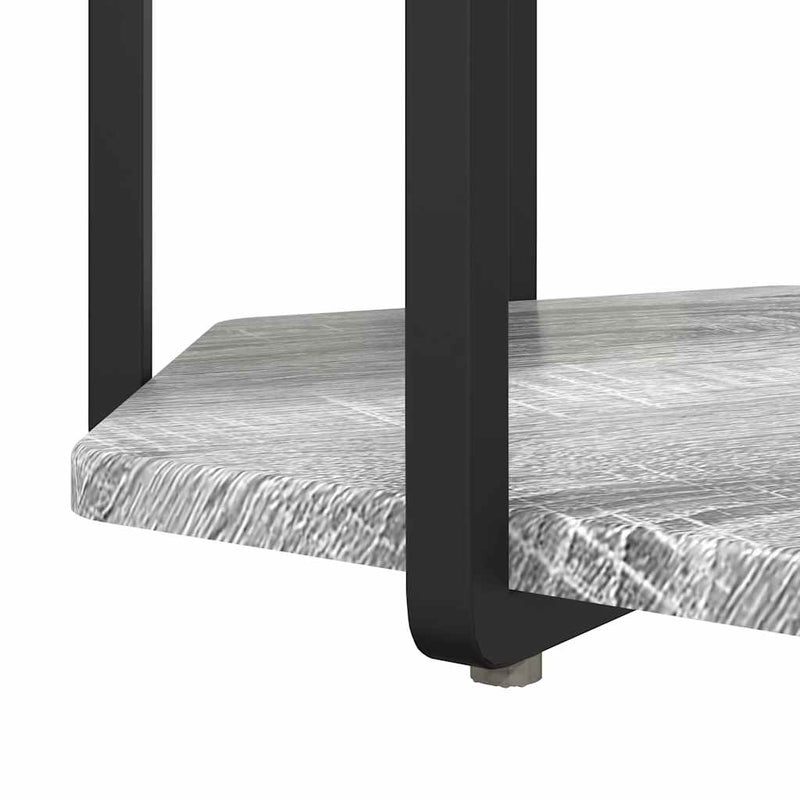 vidaXL Kisasztal készlet polcokkal 2 pcs Szürke sonoma és Fekete