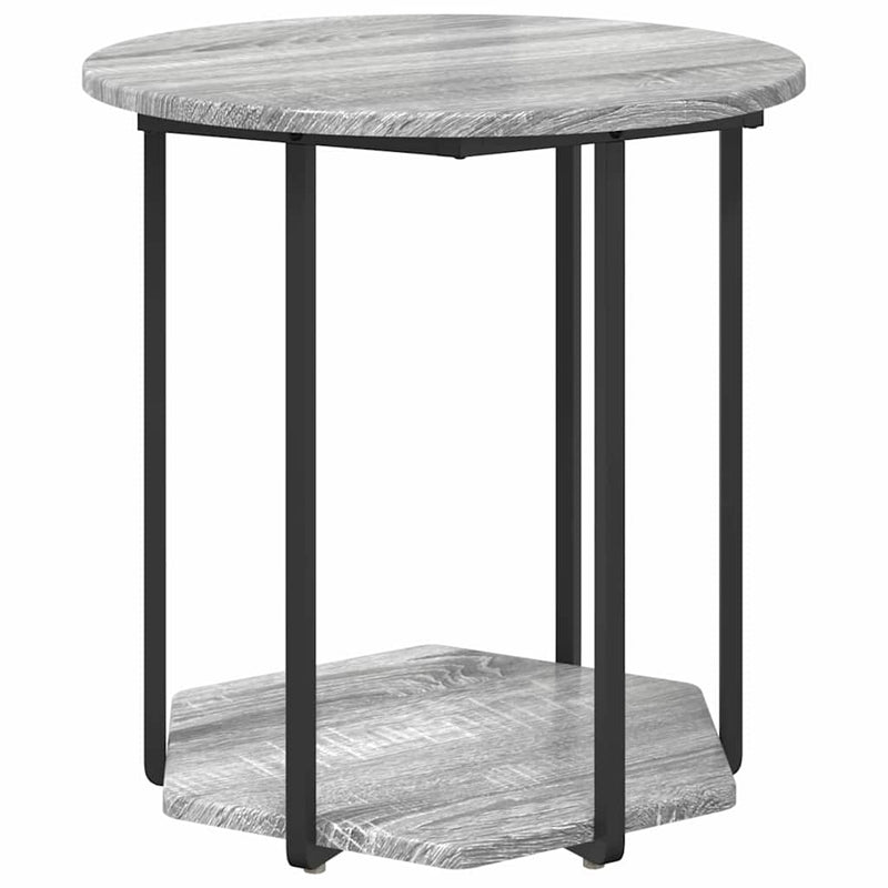 vidaXL Kisasztal készlet polcokkal 2 pcs Szürke sonoma és Fekete