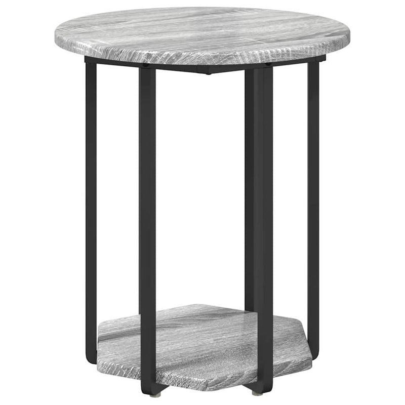 vidaXL Kisasztal készlet polcokkal 2 pcs Szürke sonoma és Fekete