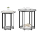 vidaXL Kisasztal készlet polcokkal 2 pcs Szürke