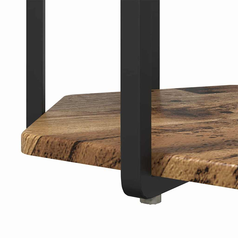 vidaXL Kisasztal készlet 2 pcs Régi fa és fekete 50 x 50 x 50.5 cm